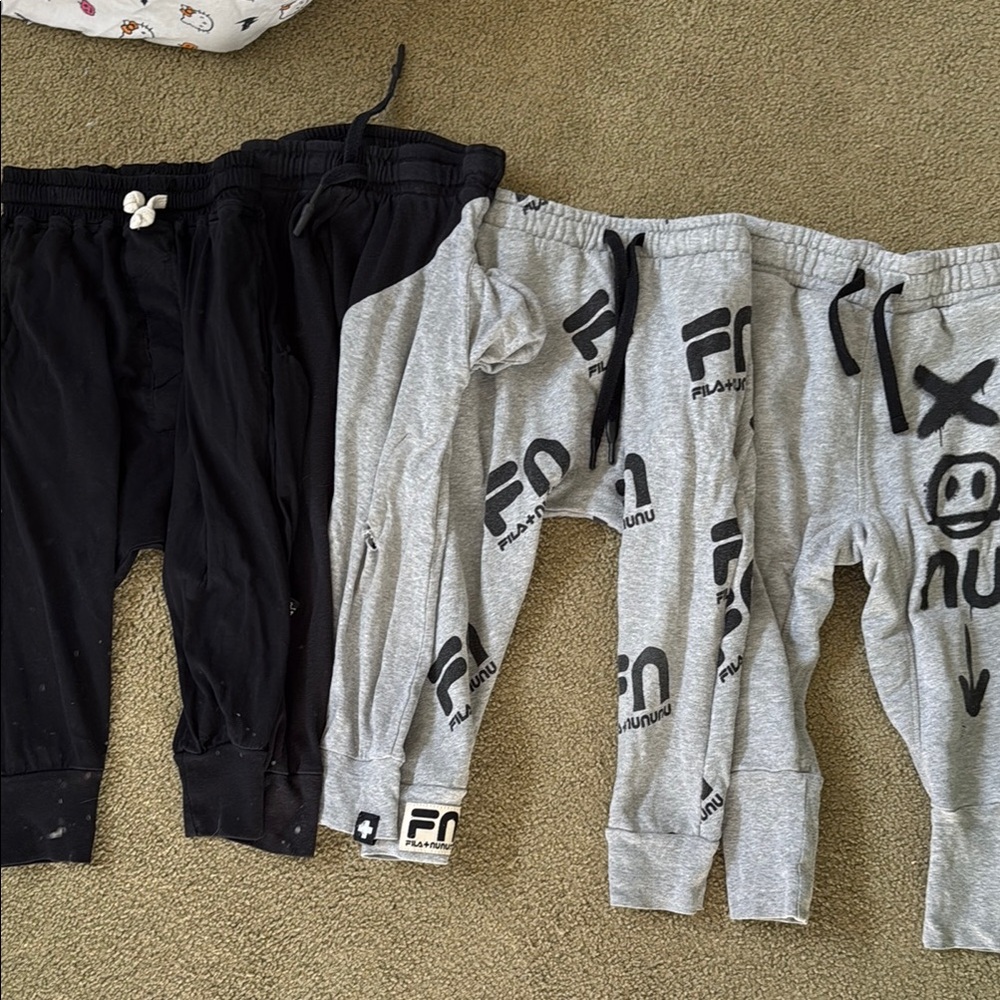 Black and Gray Kids Jogger Pants Set